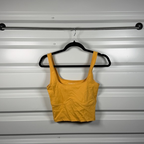 Abercrombie & Fitch Tops - Abercrombie & Fitch Soft A&F Collection Mustard Yellow Corset Seam Crop Tank S
